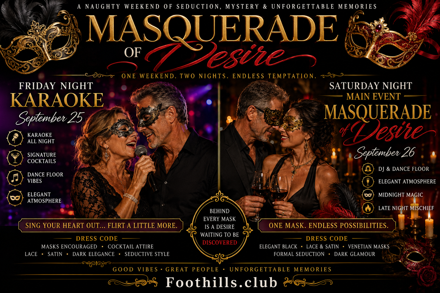 Anderson : September 25, 2026 - 8:30pm - 🎭 MASQUERADE OF DESIRE 🎭